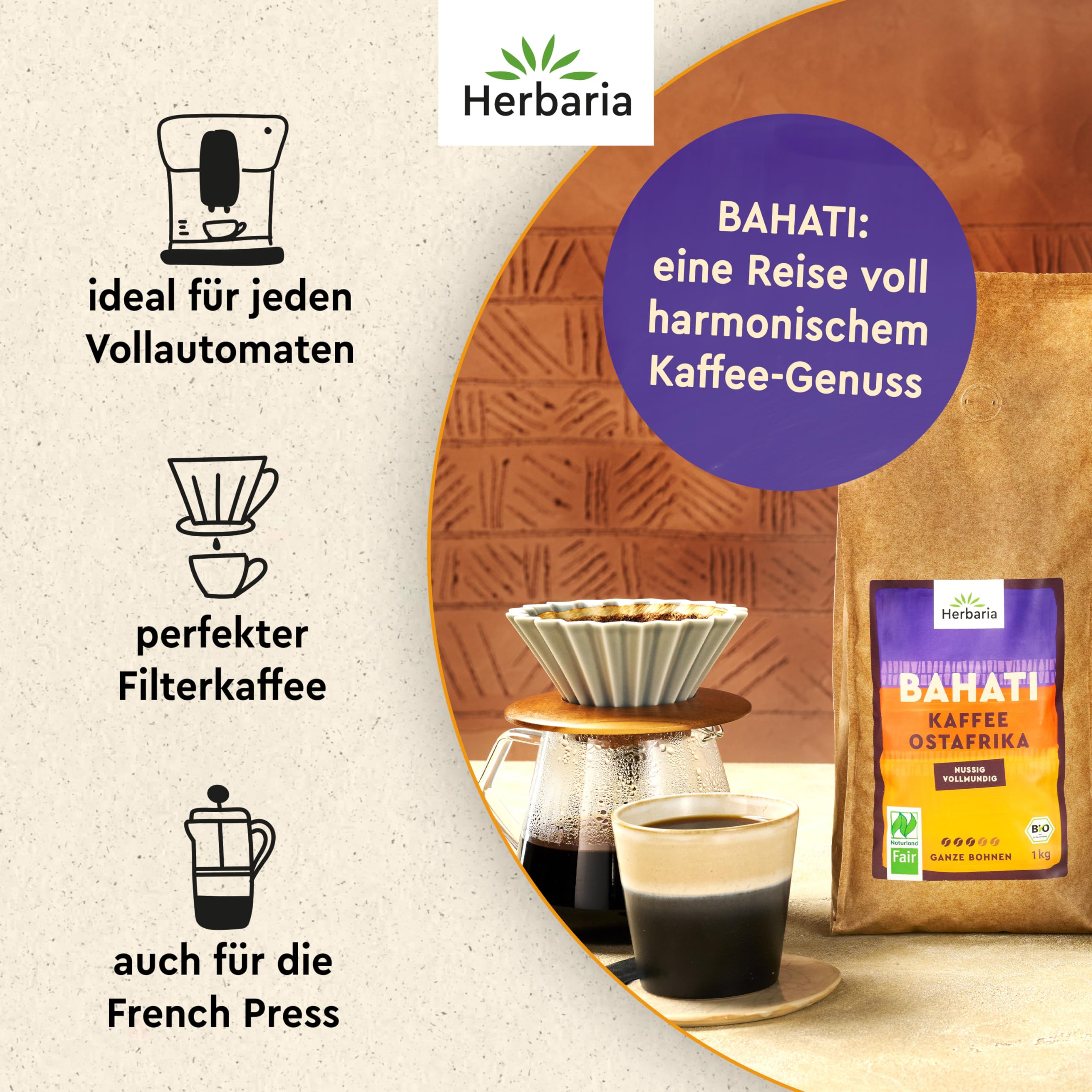 Bahati Kaffee ganze Bohne bio 1000 g