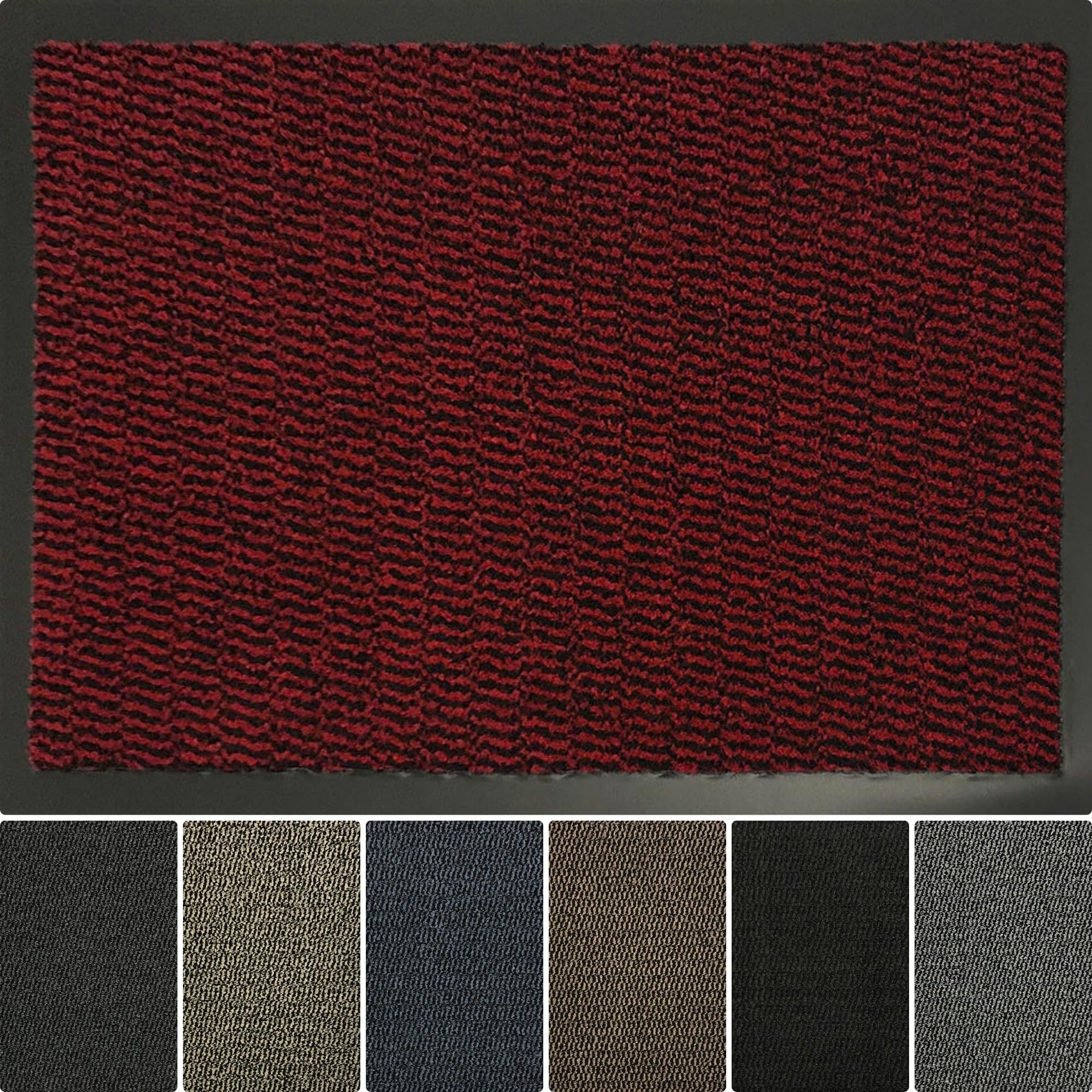 Desire Rugs Red Anti Slip Door Mat 50x80cm Latex Backing