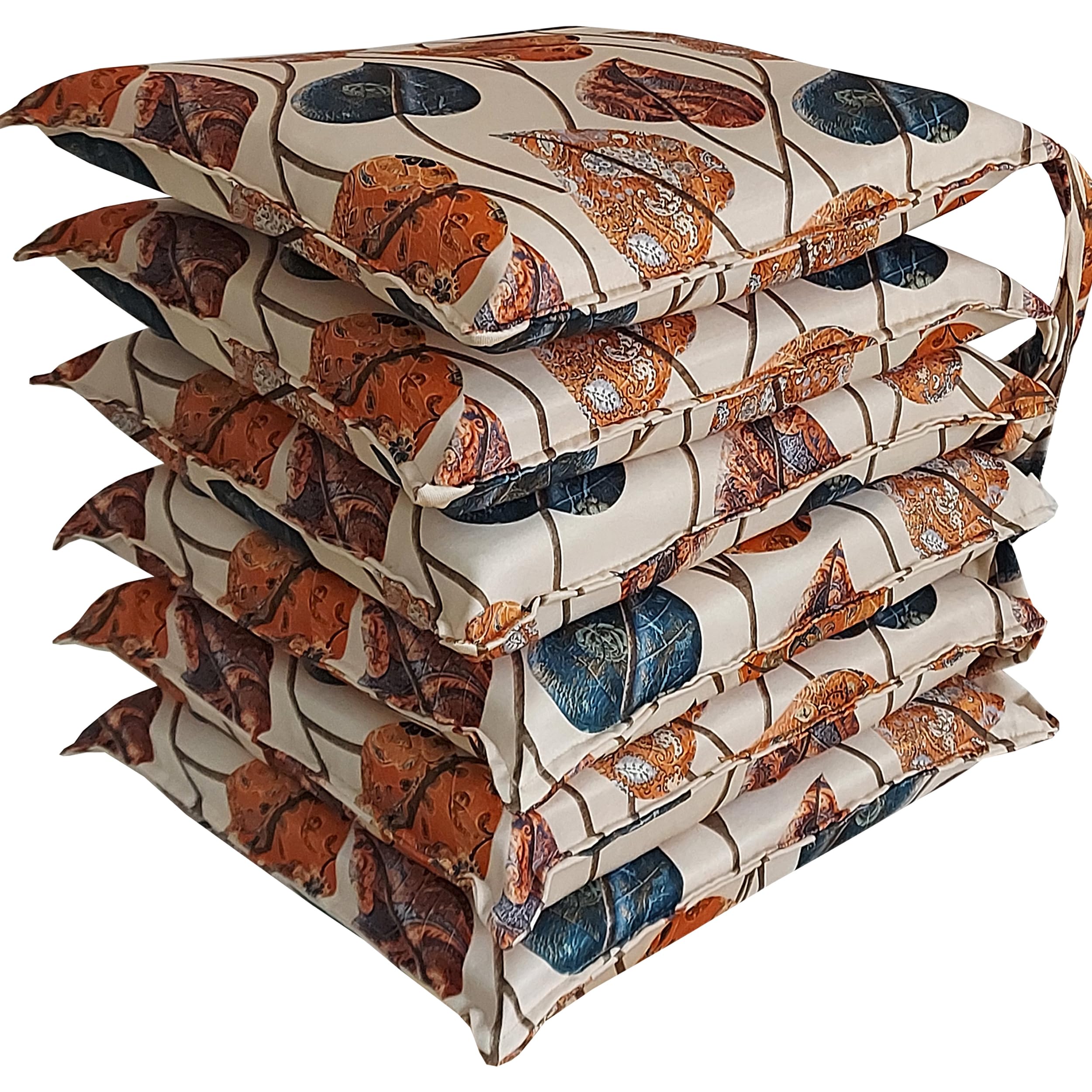 Set 6 Cuscini Coprisedia Cucina con Laccetti Trapuntati 40x40x5 cm (Lime) | Leroy Merlin