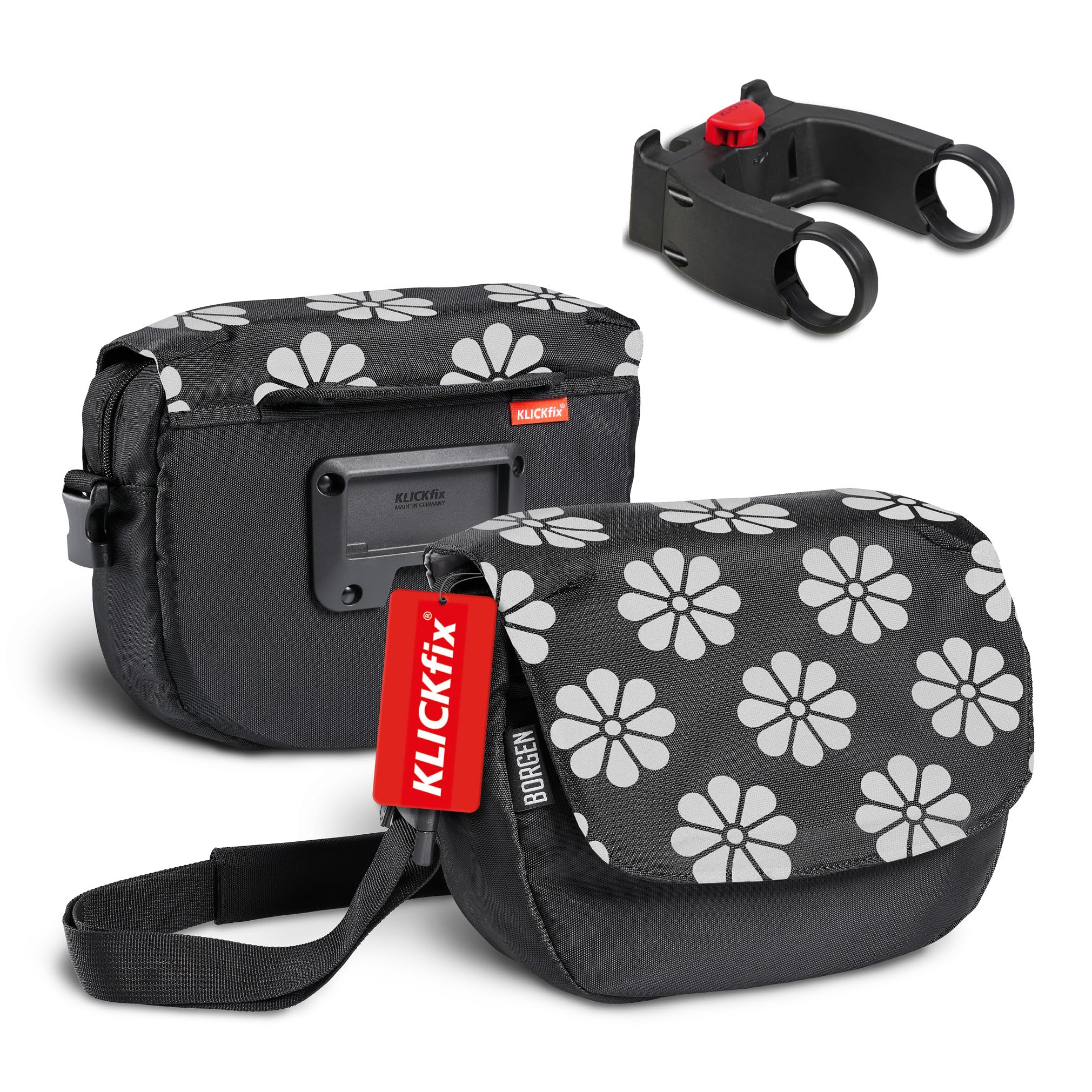 Borgen KLICKfix Sacoche de guidon de vélo - Imperméable et spacieuse - 5 l - Sacoche de guidon de vélo