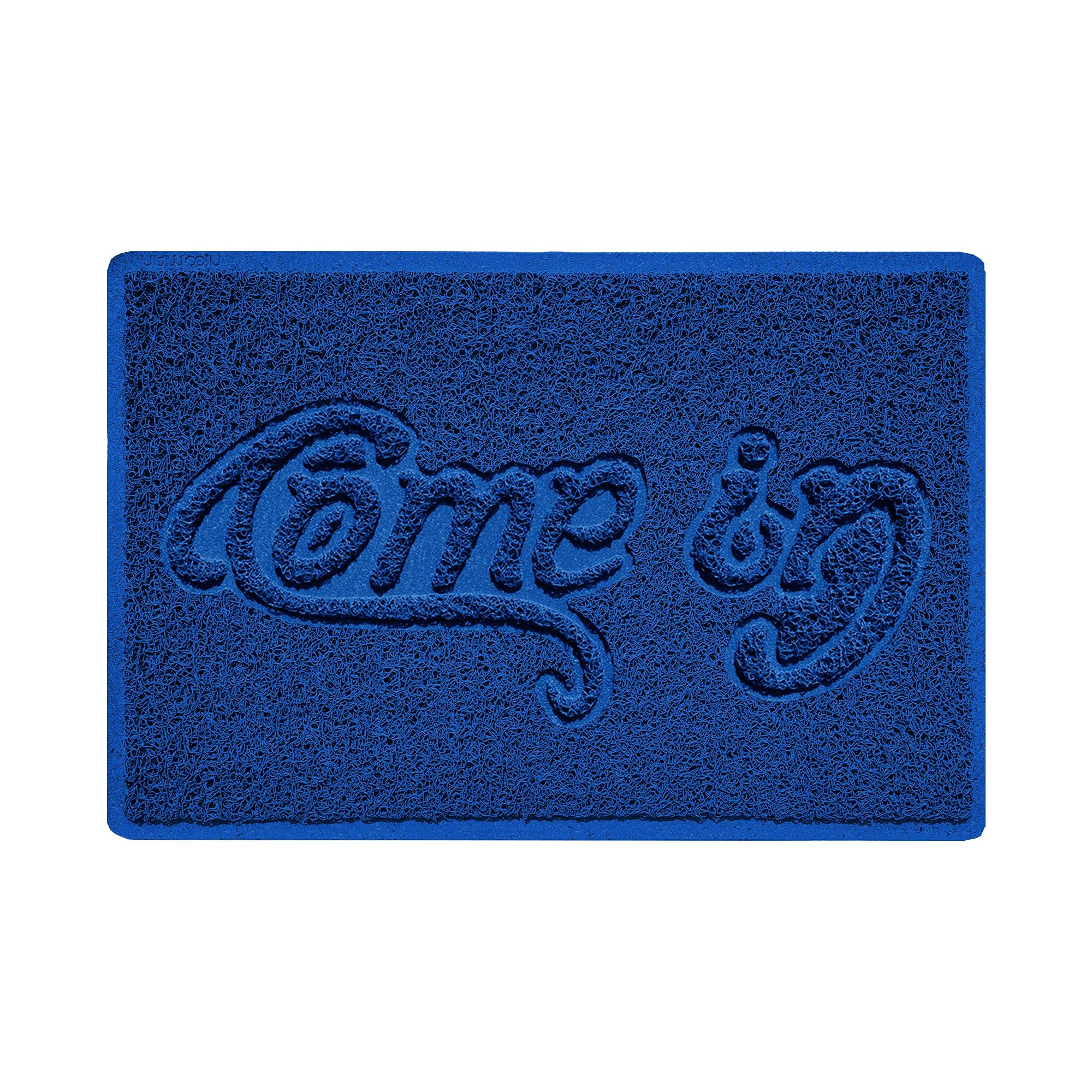 Nicoman COME-IN Embossed Shape Door Mat Dirt-Trapper Jet-Washable Doormat-(Use Indoor or Sheltered Outdoor)- (60x40cm/23.6x15.7inches, Small) Blue