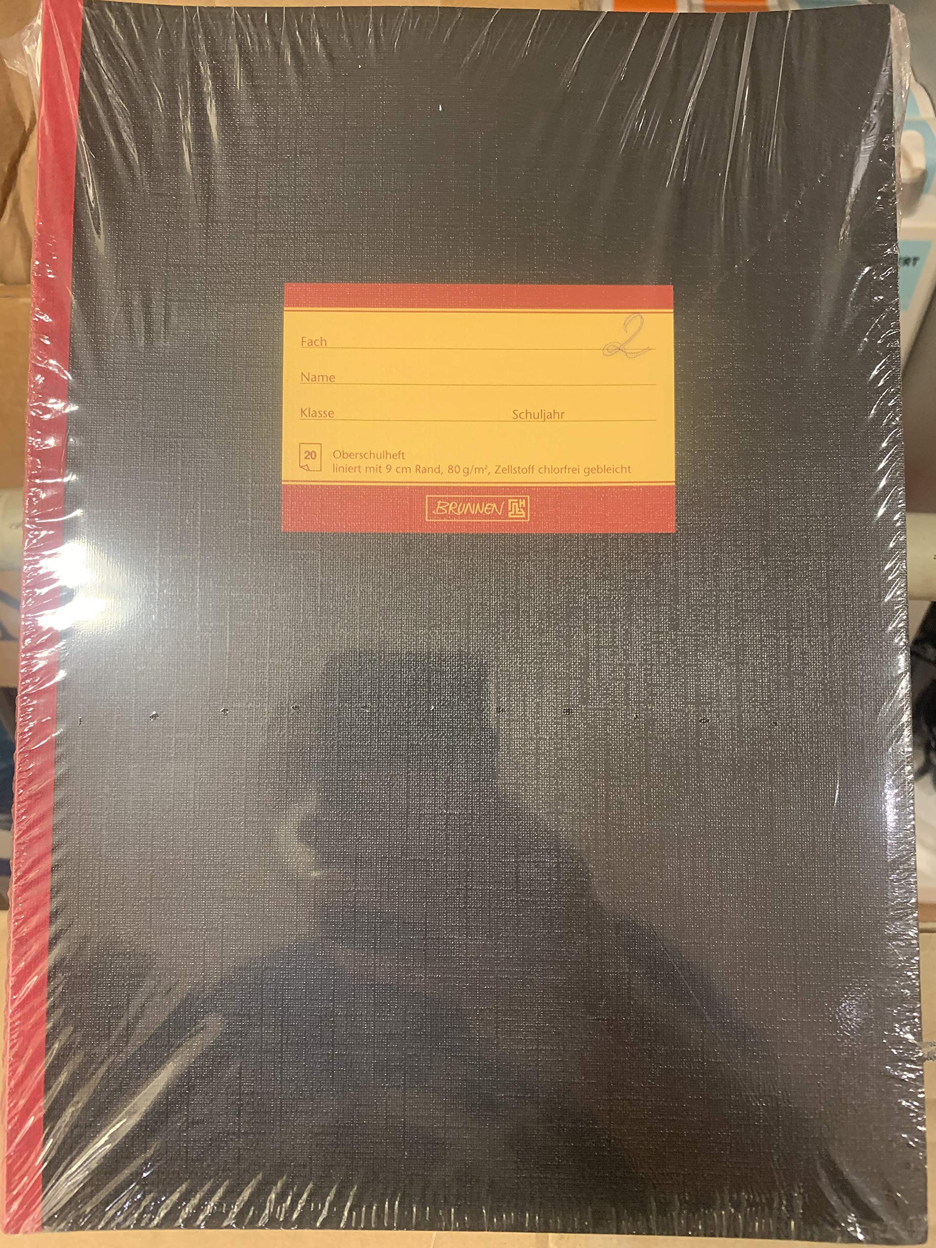 Brunnen 1026366391-25 quaderni per scuola superiore, formato A4, con bordo di 9 cm, 20 fogli
