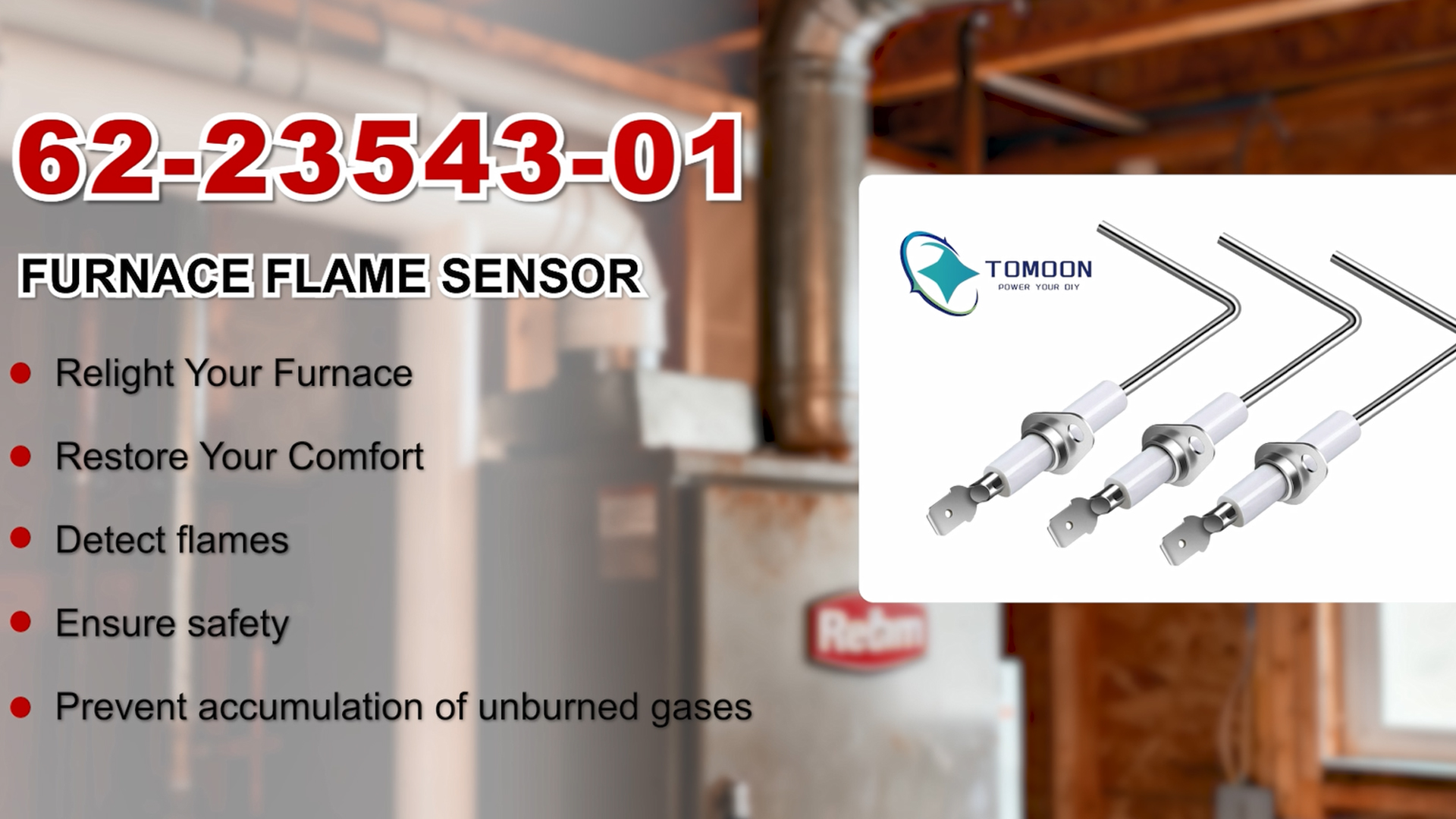 Amazon.com: 62-23543-01 Furnace Burner Flame Sensor Rod for Rheem