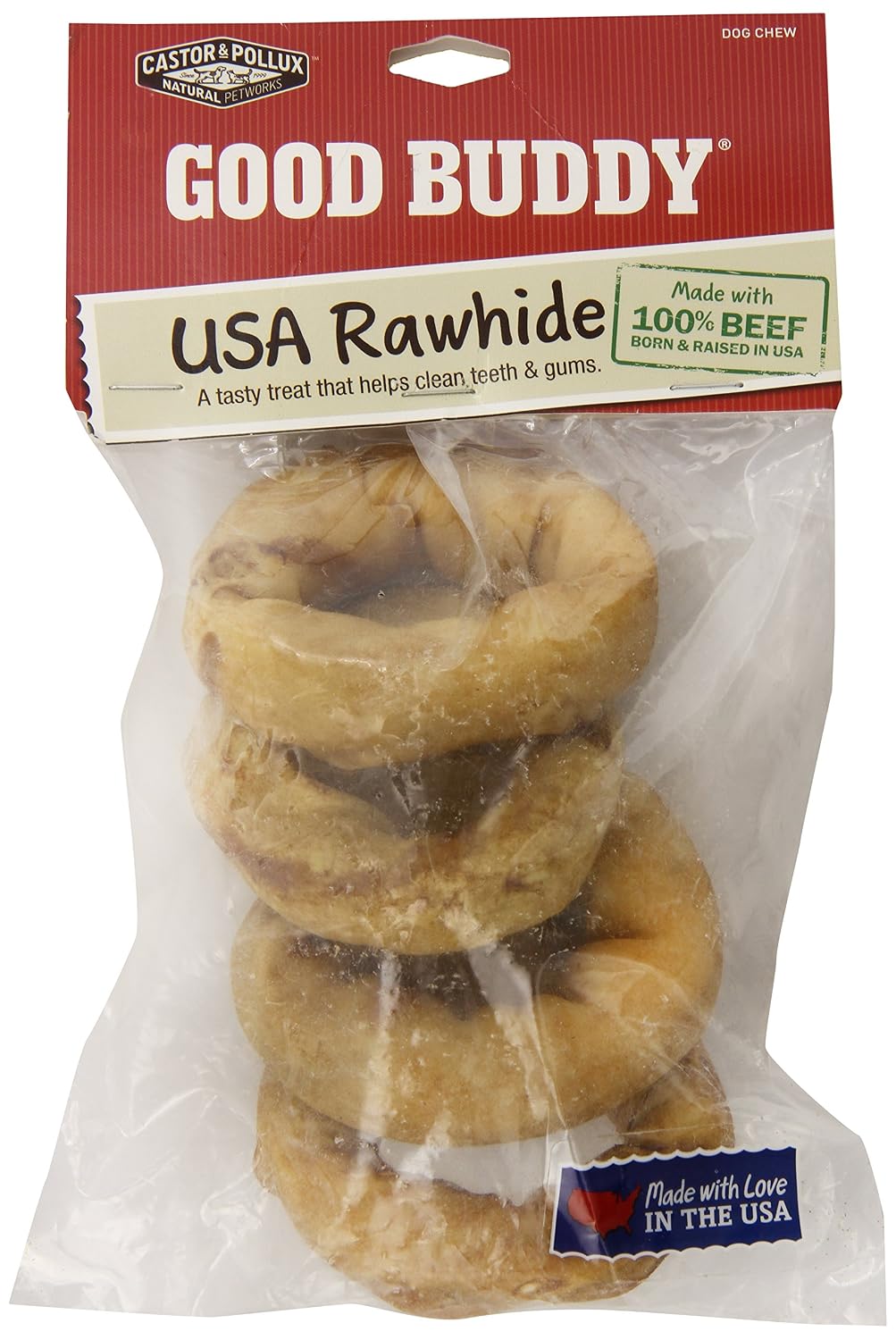 CASTOR & POLLUX RAWHIDE RING, 4 PC