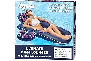Aqua Campania Ultimate 2-in-1 Pool Float Lounge for Two Adults