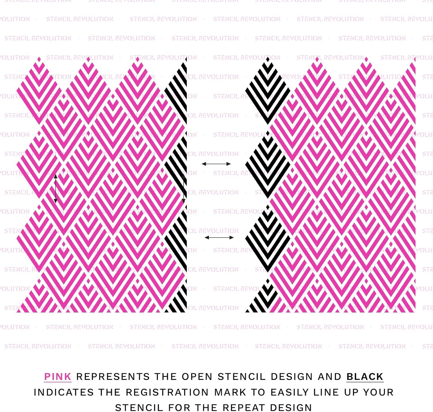 Geometric Stencil - DIY Wallpaper Alternative - Easily Brighten Up Your Home with This Reusable Wall Pattern Stencil