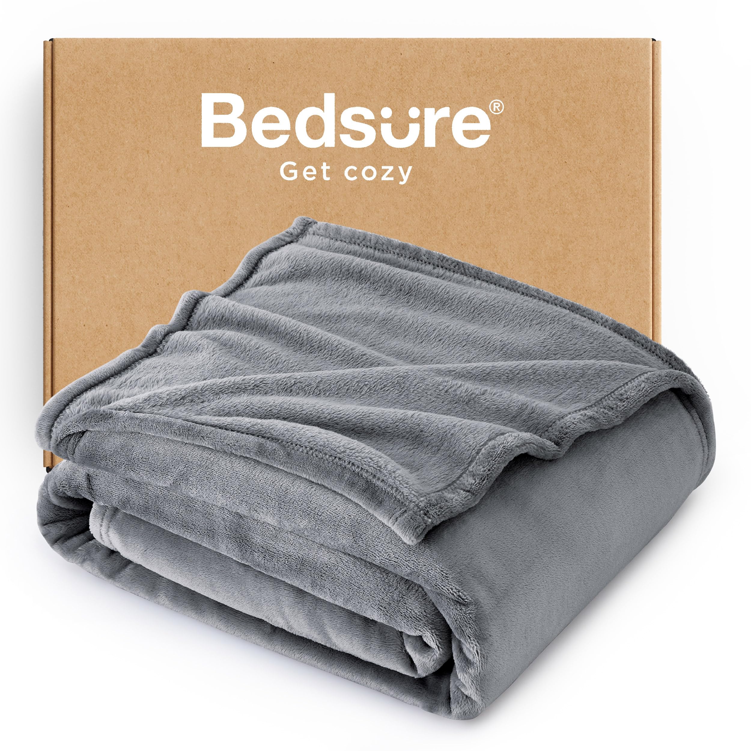 Bedsure Manta de Peluche Manta de Lana - Manta de Estar Caliente Suave, sofá Manta XL, Manta sofá Manta, Vivir y Mantas de Peluche 150x200cm, Gris OEKO-TEX STANDARD 100