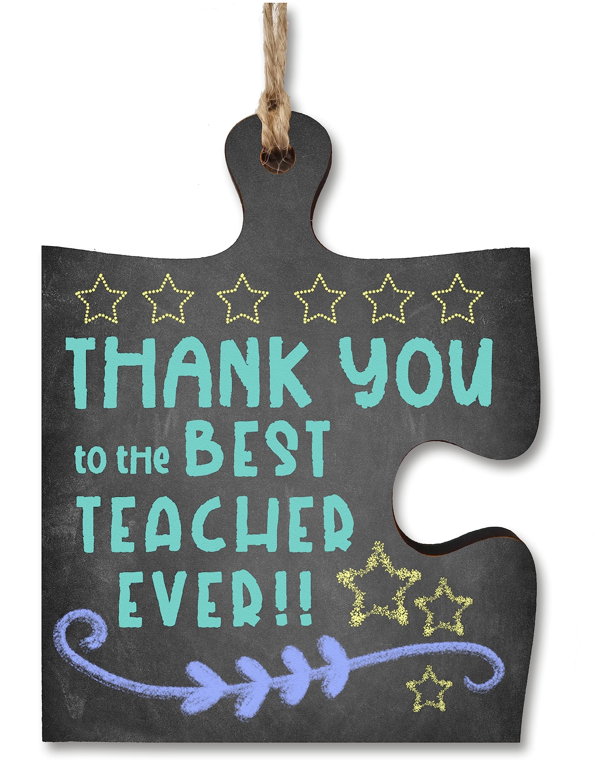 The Plum Penguin Multicolour Thank You Best Teacher Jigsaw Puzzle Shaped Decorative Hanging Plaque Sign Card Alternative End Of Term Gift Teaching Assistant