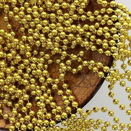 Miniatura 6 de GiftExpress Collares de cuentas rojas metálicas de 33 pulgadas y 0.276 in, collares de cuentas para fiesta de Mardi Gras a granel, collar de disfraz