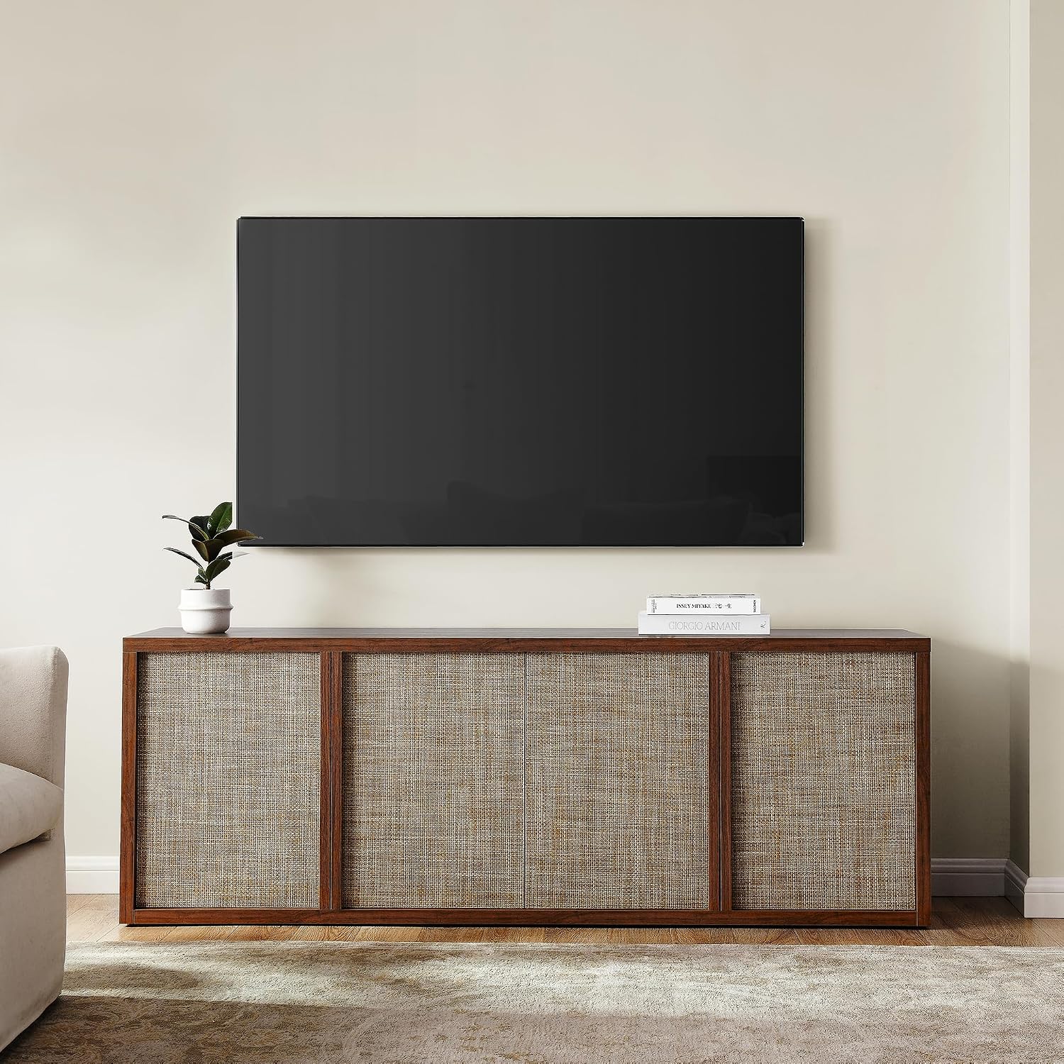Henn&Hart 68" TV Stand for TVs up to 75", Medium Walnut