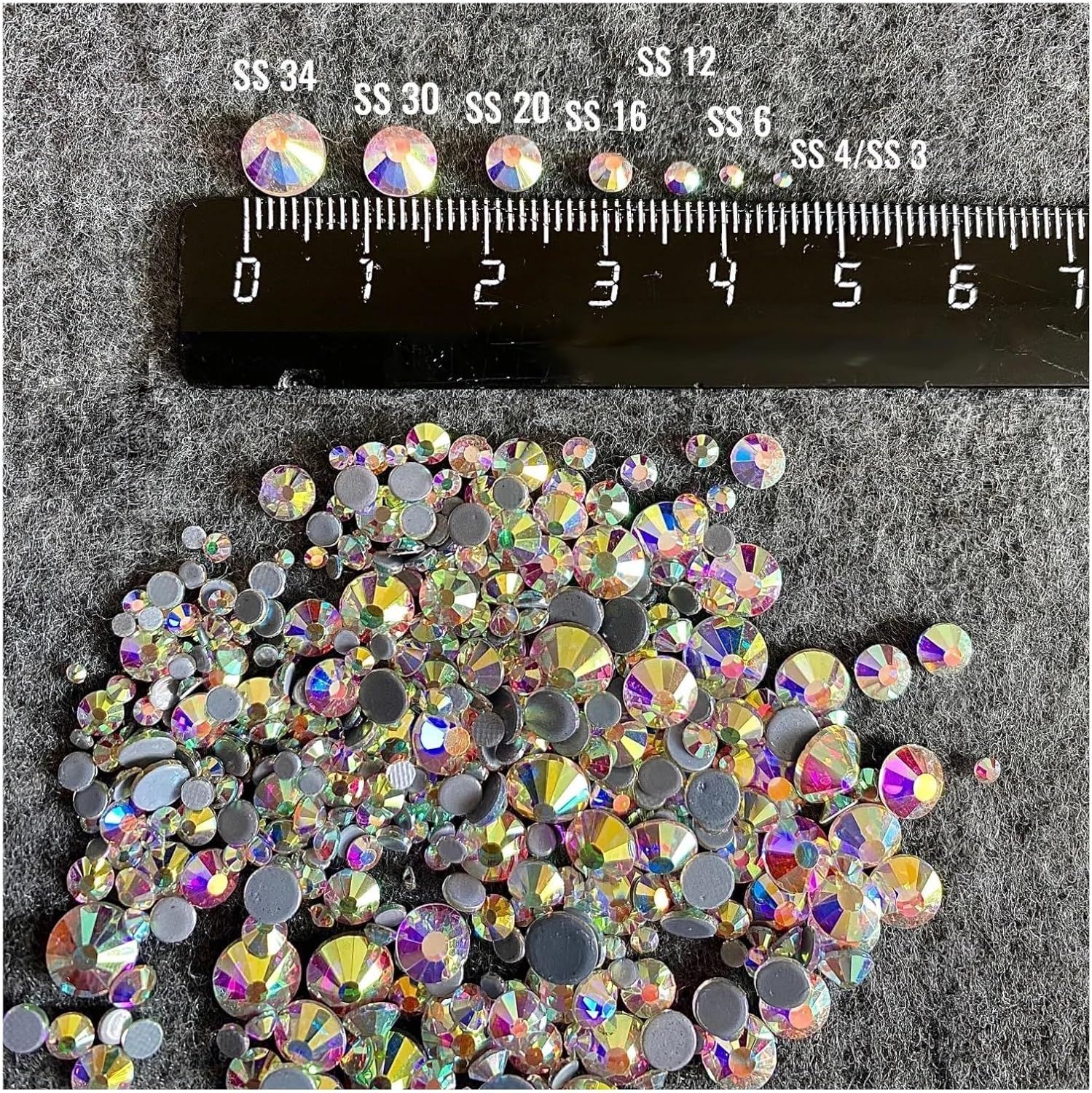 Crystal Clear AB Hotfix Rhinestones Glass Strass Hot Fix for Nail Art Garment Fabric Decoretions(SS10 1440pcs)