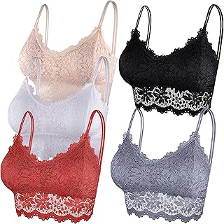 5 Piezas Bralette Encaje Sujetador de Encaje Tipo Bralette para Mujer y Niña