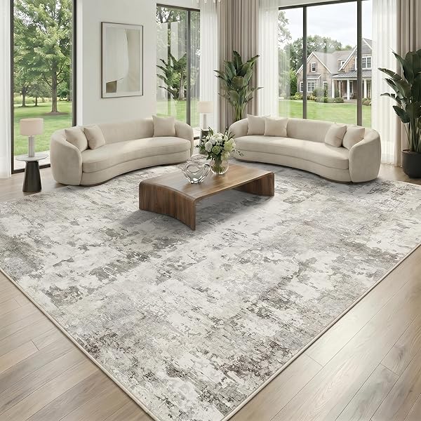 Modern Grey Rug Ideas for Living Room Looks 21 Minimalist Grey and Beige Abstract Rug