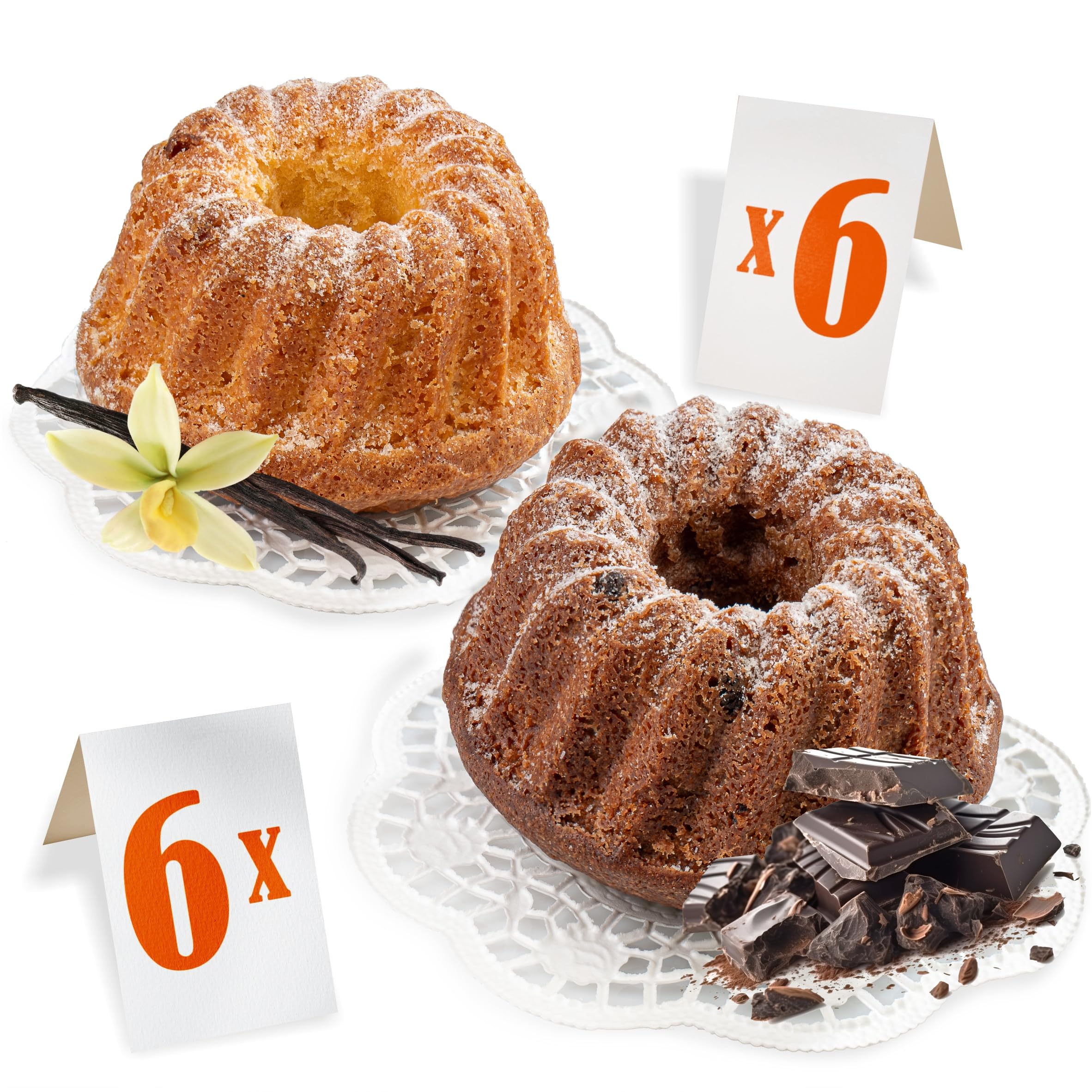 Ou Yes! 12 uds. x 51 g - magdalenas mixtas de 2 variedades - vainilla y cacao - envueltas en envoltorio individual y en paquetes listos para llevar (peso neto 612 g)