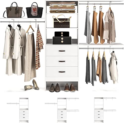 Armocity 96 Inches Closet System, 8FT Walk In Closet Organizer