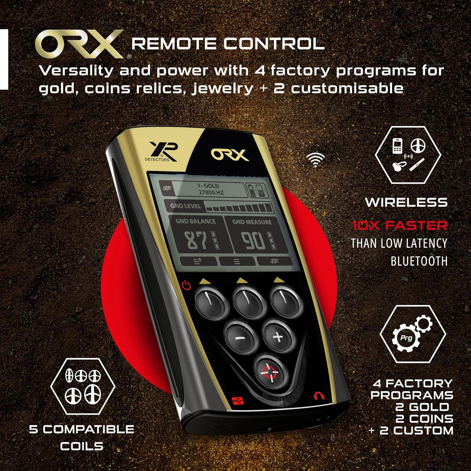 XP Metal Detectors ORX Detector, Dedicated to Treasure and Relic Hunting - FX02 Wired & WSAUDIO Wireless Headphones, 11" X35 Coil, Remote Control & S-Telescopic Lite Stem (ORX-28X35FX02E)