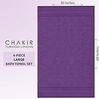 Vista 204 de Chakir Turkish Linens Toallas turcas de alta calidad 100% algodón para baño, toallas de baño grandes de 30 x 60 pulgadas (4 piezas, beige)