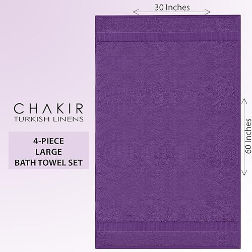 Miniatura 204 de Chakir Turkish Linens Toallas turcas de alta calidad 100% algodón para baño, toallas de baño grandes de 30 x 60 pulgadas (4 piezas, beige)