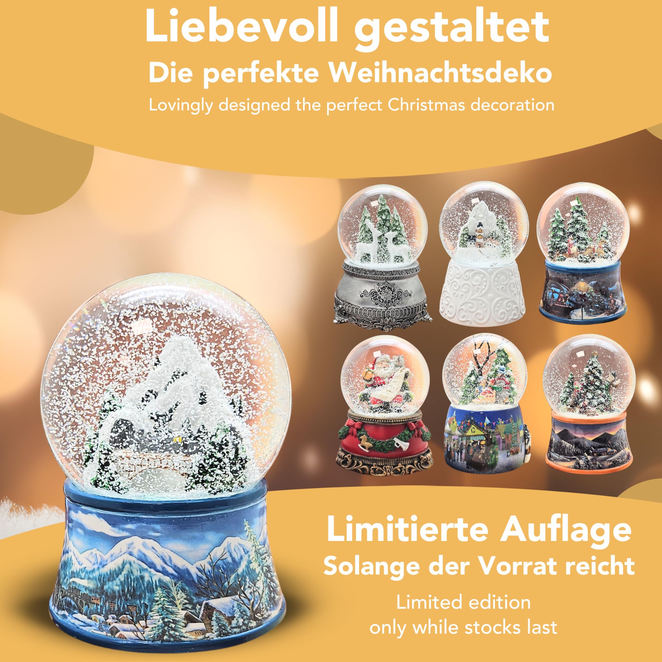 Boule à Neige Noël | Cheval à Bascule Cadeaux | Socle Rouge | Hauteur : 12 Cm Largeur 10 Cm | 20299 (cheval à Bascule Rouge Angulaire