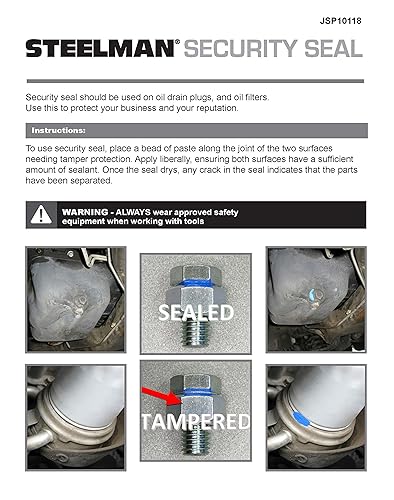 Miniatura 2 de Steelman Sello de seguridad de 1 onza, paquete de 10, color azul brillante que destaca en los componentes de automóviles y motocicletas, se adhiere