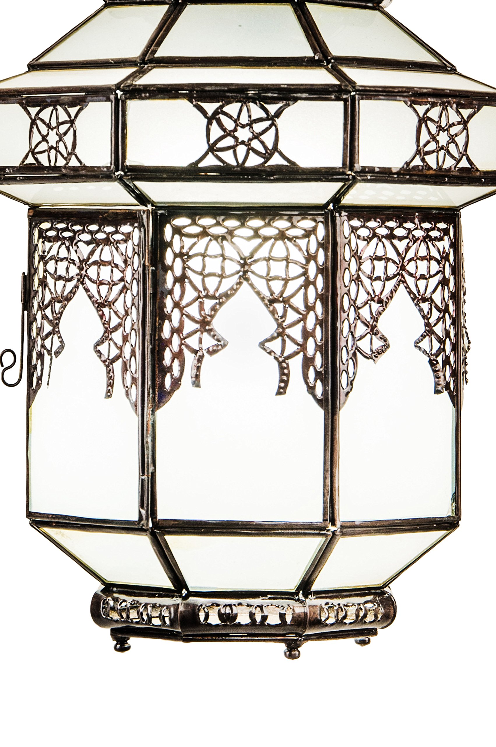 Kihana - Oosterse hanglamp - zwart - 40 cm - fitting E14 - Marokkaans design - hanglamp uit Marokko - oosterse lampen voor woonkamer, keuken of om op te hangen boven de tafel