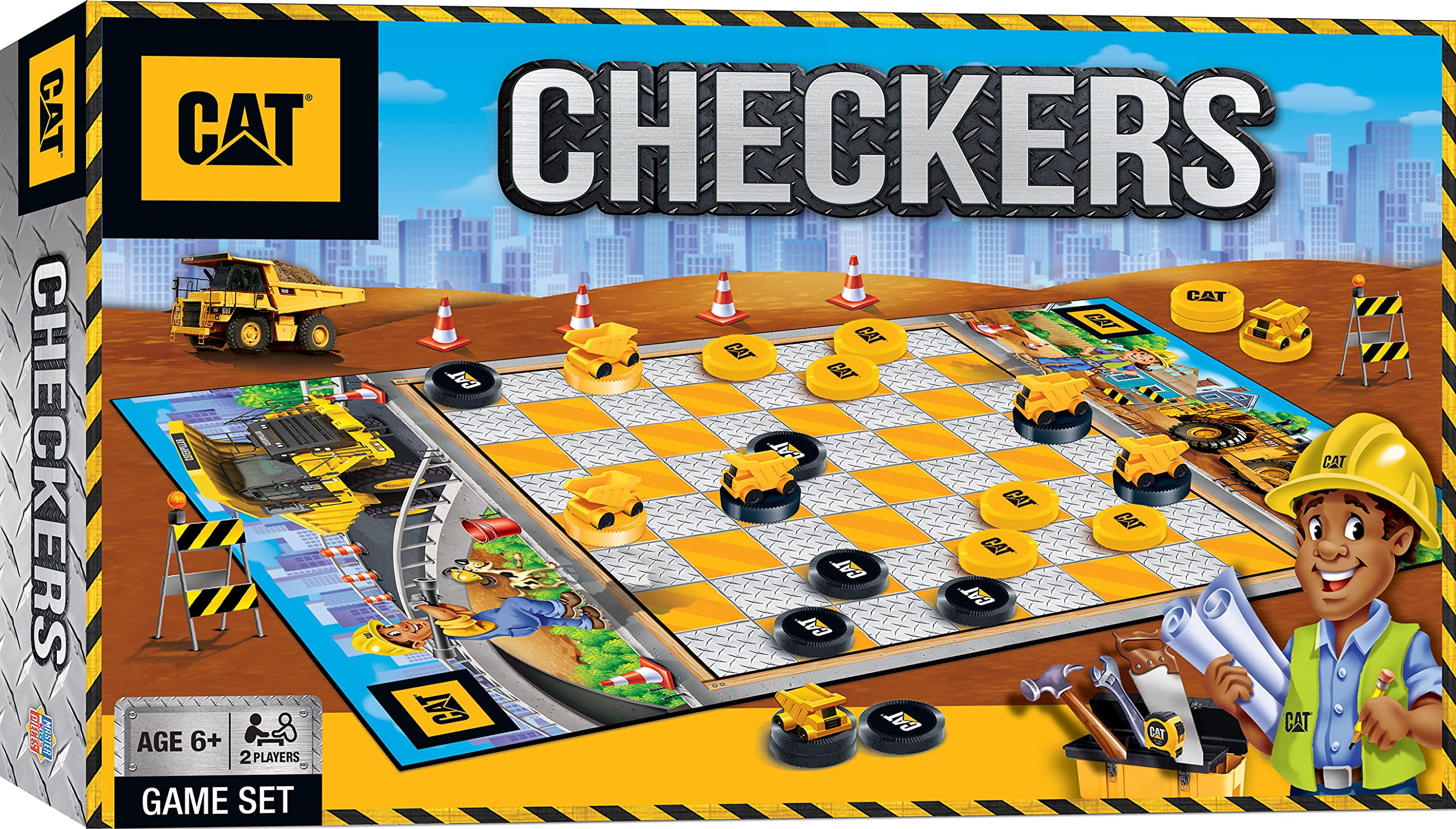 MasterPieces Family Game - Caterpillar Checkers - Officially Licensed Board Game for Kids & Adults 13" x 21"