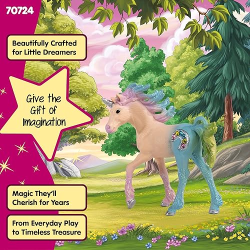 Miniatura 5 de Schleich bayala, Juguetes de unicornio para niñas y niños, potro de unicornio de malvavisco con gemas, rosa