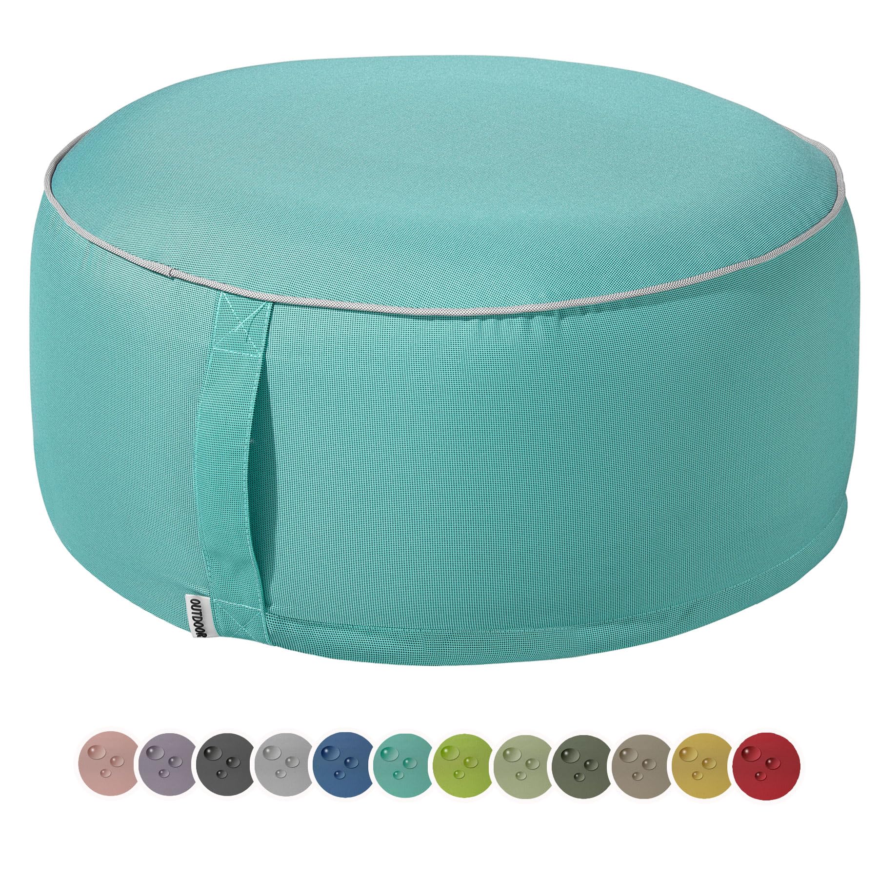 Pouf Gonflable D'Extérieur Taupe - Résistant Aux Intempéries 55x25 Cm - Coussin De Sol, Repose-Pieds & Table D'Appoint
