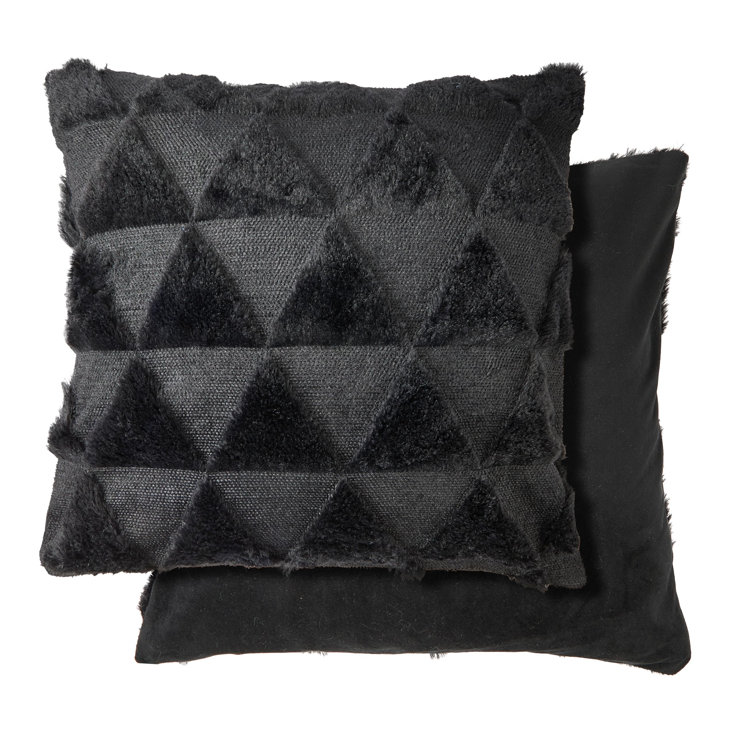 Emma Barclay Nyla Soft Touch Geometric Tufted Cushion Cover (Black), 43 x 43 cm (Pack of 1)
