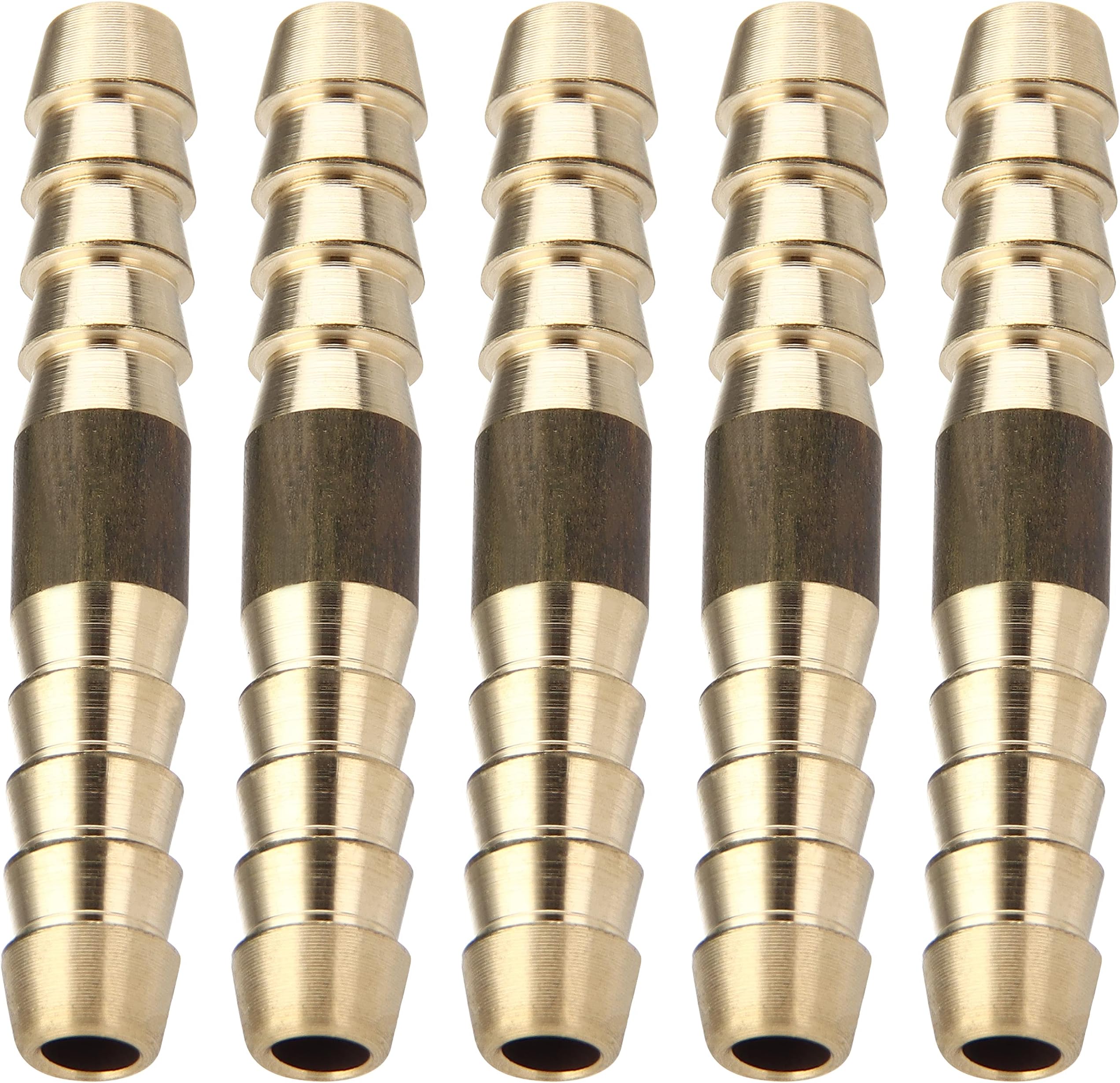 LTWFITTING Brass Barb Splicer Mender 5mm Hose ID Fitting Air Water Fuel Boat (Pack of 5)