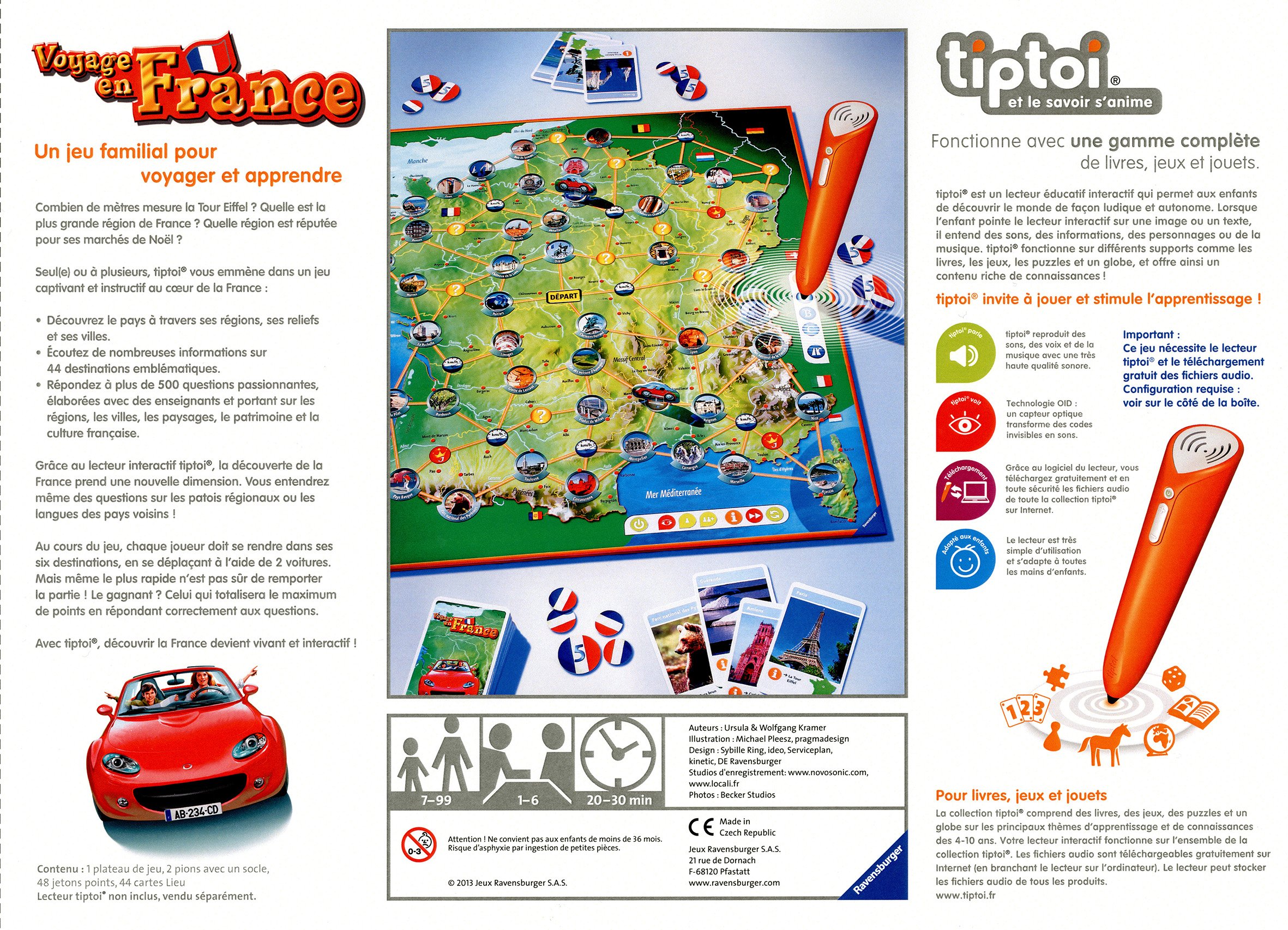 Ravensburger - 00557 - Jeu Éducatif - Jeu Voyage en France Tiptoi