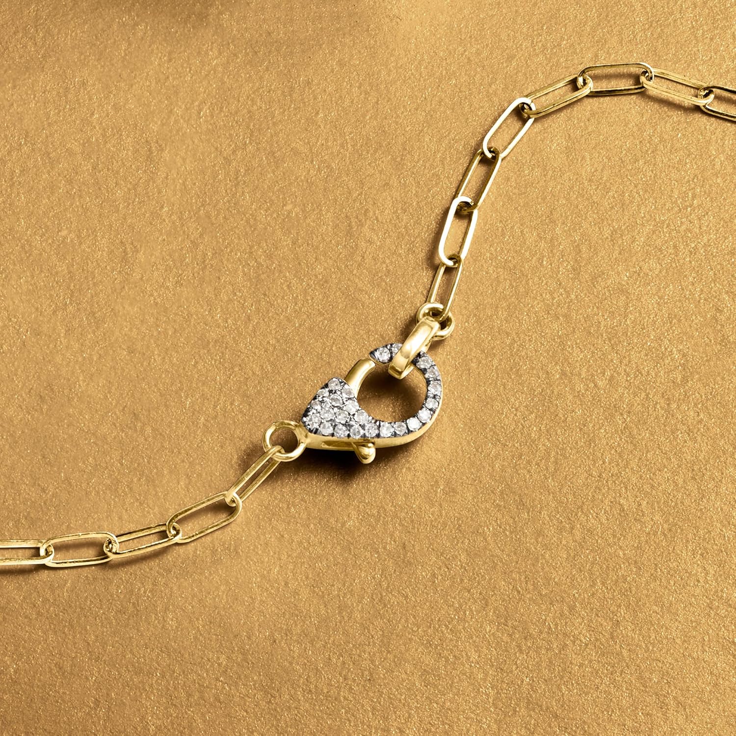 Ross-Simons 0.25 ct. t.w. Pave Diamond Paper Clip Link Necklace in 14kt Yellow Gold