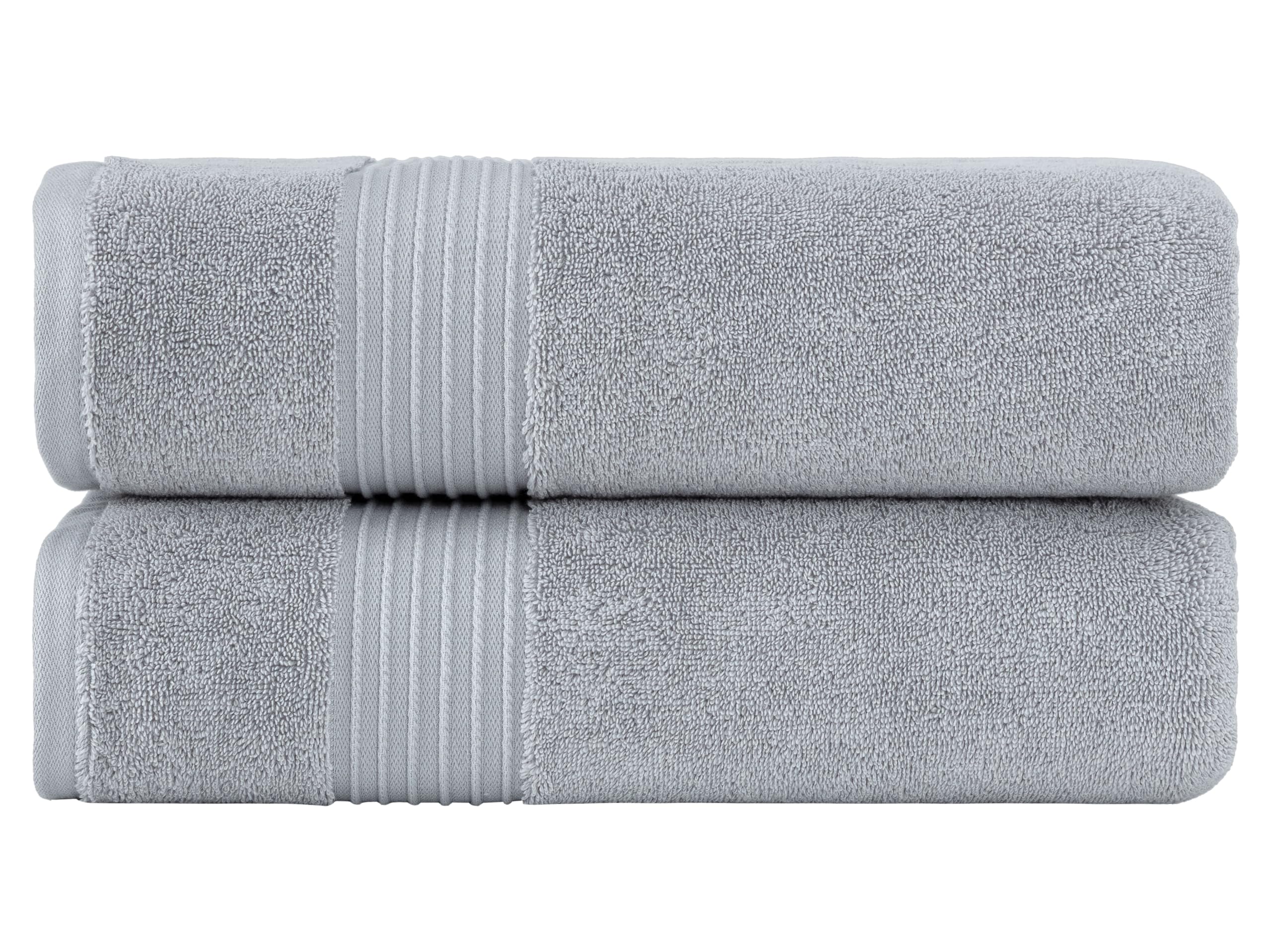 Milara - Toallas de baño superafelpadas, algodón turco, juego de 2 piezas, color gris plateado, 27 x 54 pulgadas, 700 GSM, toallas de baño de alta calidad