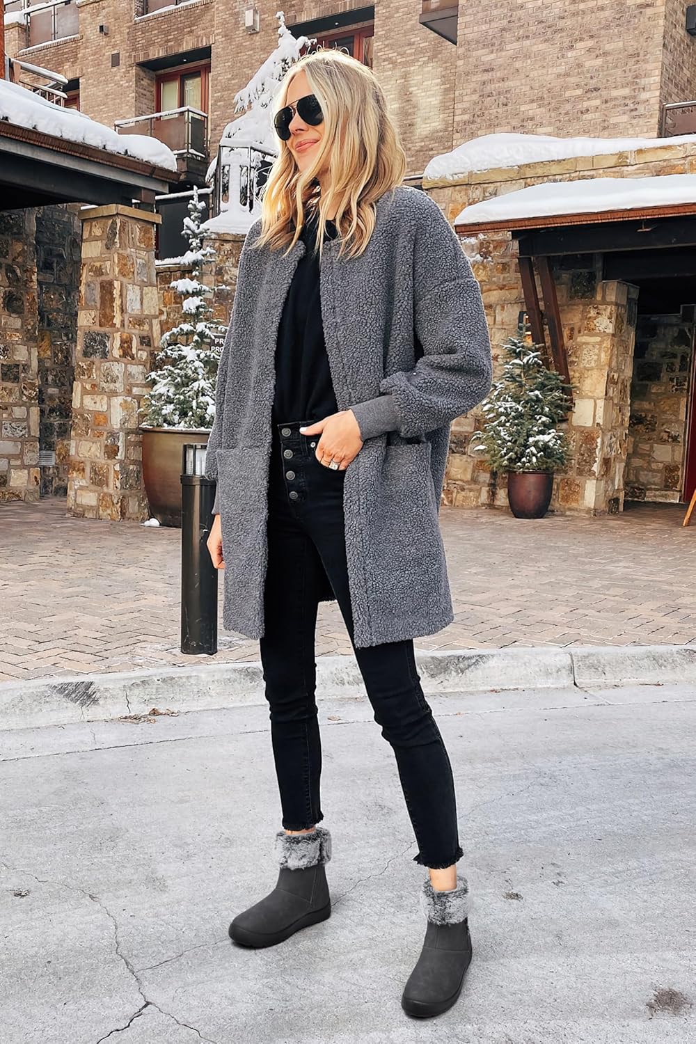 TEMOFON Women Winter Boots Waterproof: Fur Lined Ankle Booties, Wide Width Snow Boots, Warm Comfy, Walking Soft Winter Shoes Size 5-11 - Image 2