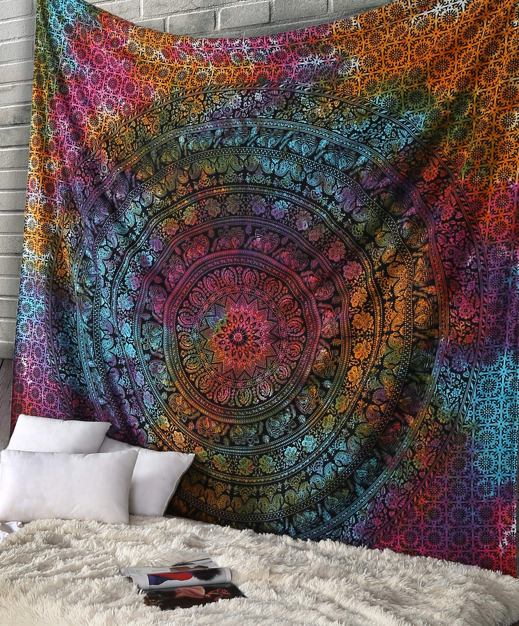 Tappeto Bohemiano In Cotone 220x200 Cm - Arazzo Parete Per Salone - Foto 2