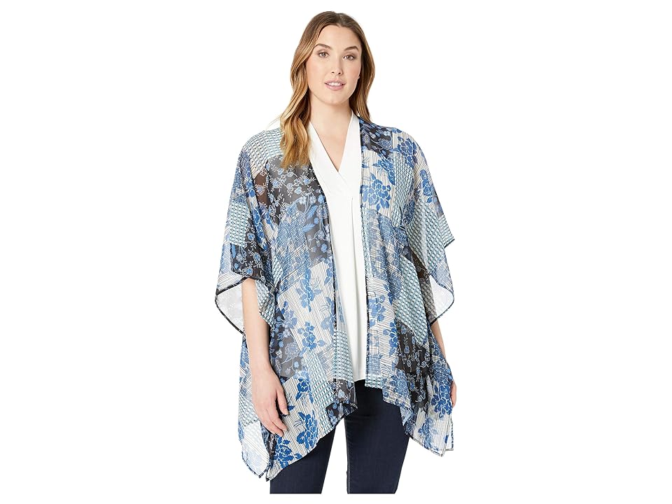 

Karen Kane Plus Plus Size Sheer Patchwork Kimono (Print) Women's Clothing, Multi