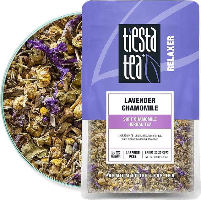 Tiesta Tea - Lavender Chamomile, Loose Leaf Soft Chamomile Herbal Tea, Non-Caffeinated, Hot & Iced Tea, 0.9 oz Pouch - 25 ...
