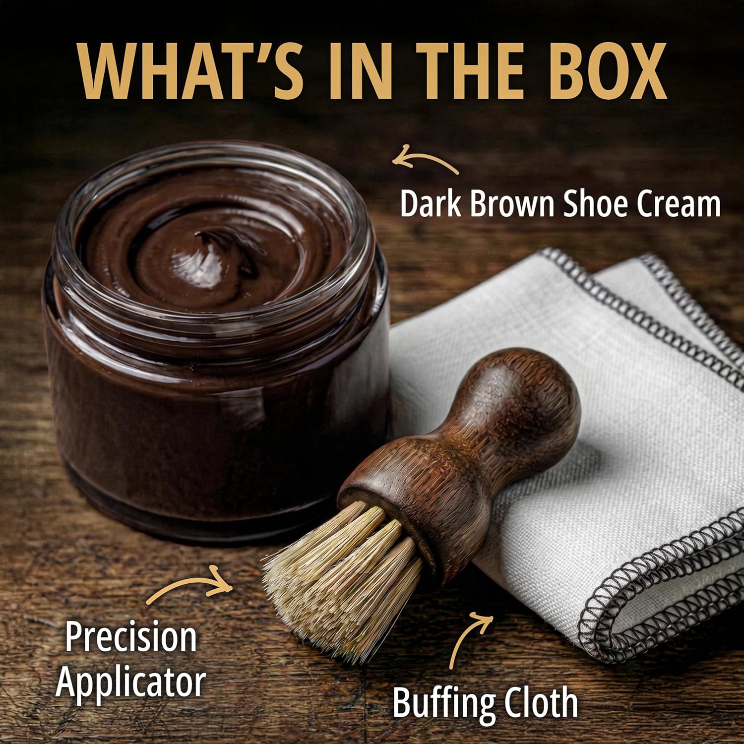 Eagle Shoe Cream Polish Kit – 3 Piece Boot & Shoe Polish with Shoe Cream, Shine Cloth & Applicator