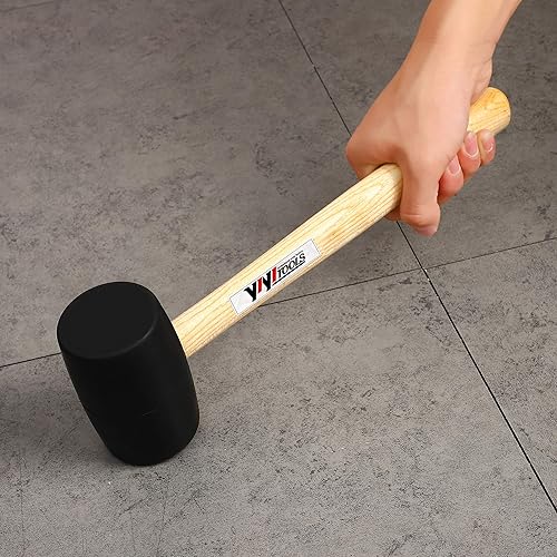 Vista 49 de YY-2-005 - Martillo tipo mazo de goma con mango de madera, 8 onzas, negro