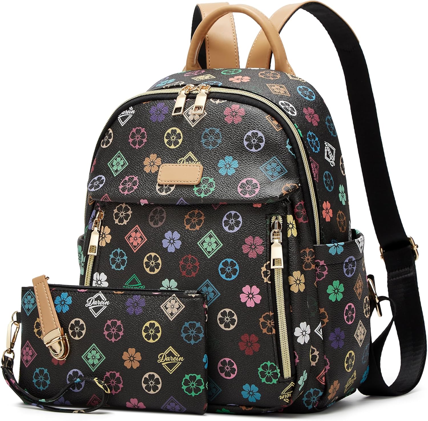 Makes Mini Backpack for Women, Stylish Daypack Purse Handbag Small Casual Daily Travel Bag, Lady Girls Gifts for Work School, 2pcs Sets