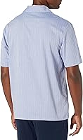 Vista 2 de Nautica - Pijama de manga corta para hombre, 100% algodón, tejido suave, con botones, Pijama de manga corta 100% algodón suave con botones, XL