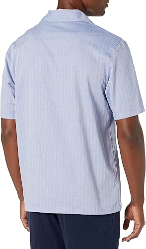 Miniatura 2 de Nautica - Pijama de manga corta para hombre, 100% algodón, tejido suave, con botones, Pijama de manga corta 100% algodón suave con botones, XL