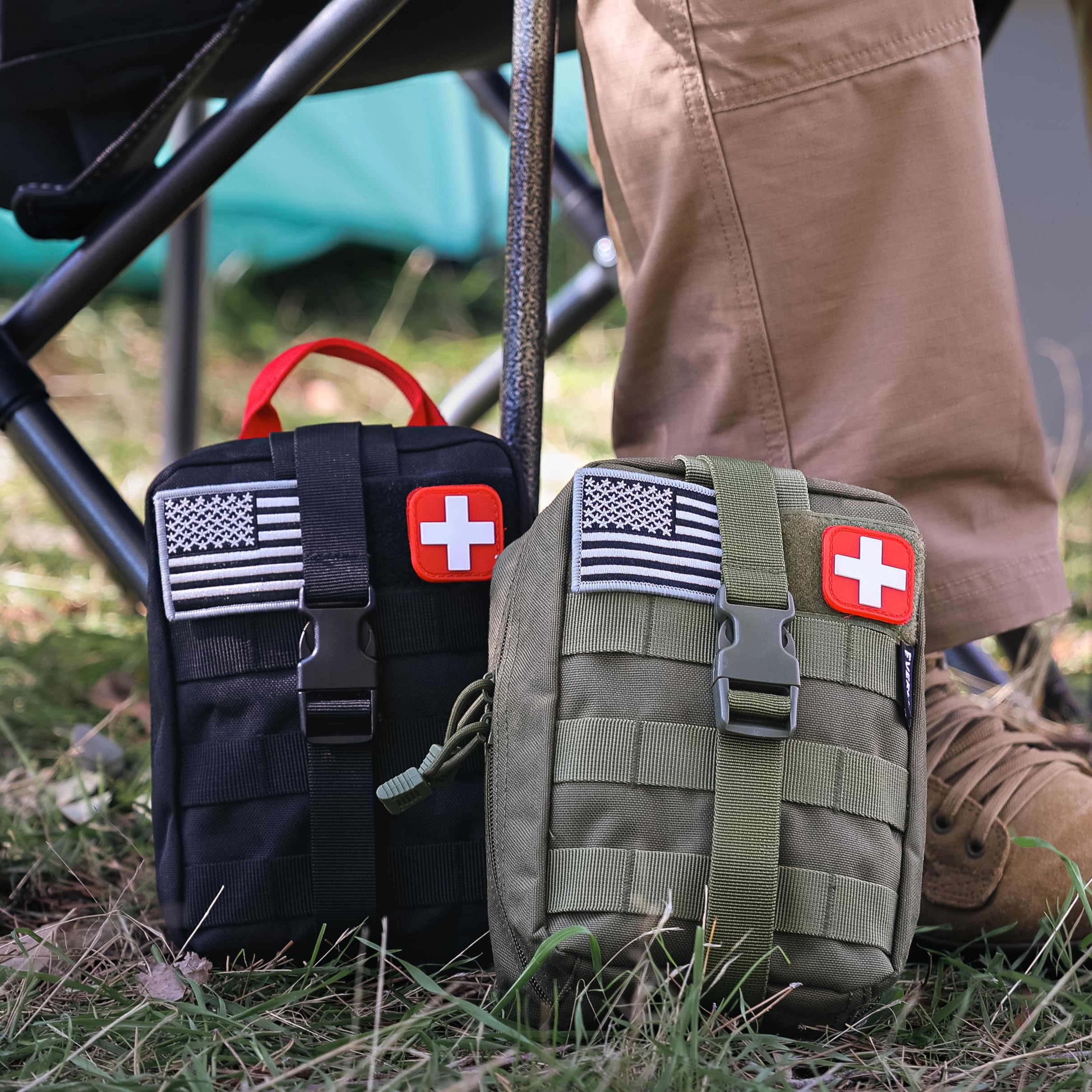 EVERLIT Emergency Trauma Kit GEN-I with Aluminum Tourniquet 36" Splint, Military Combat Tactical IFAK for First Aid Response, Critical Wounds, Gun Shots, Severe Bleeding Control (GEN-1 Black)