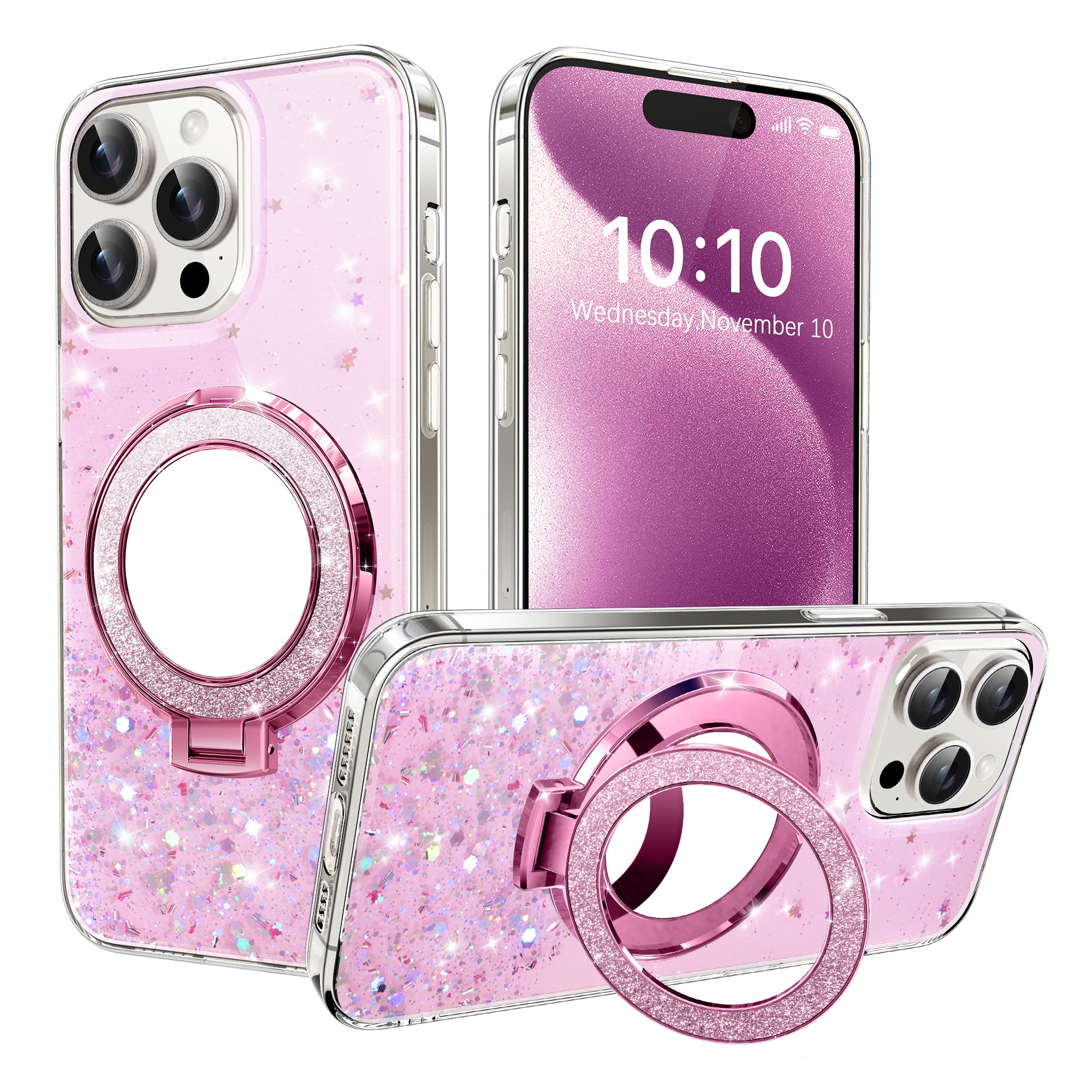 COTDINFOR Glitter Cover per Apple iPhone X Custodia Brillantini Sparkle Mirror R