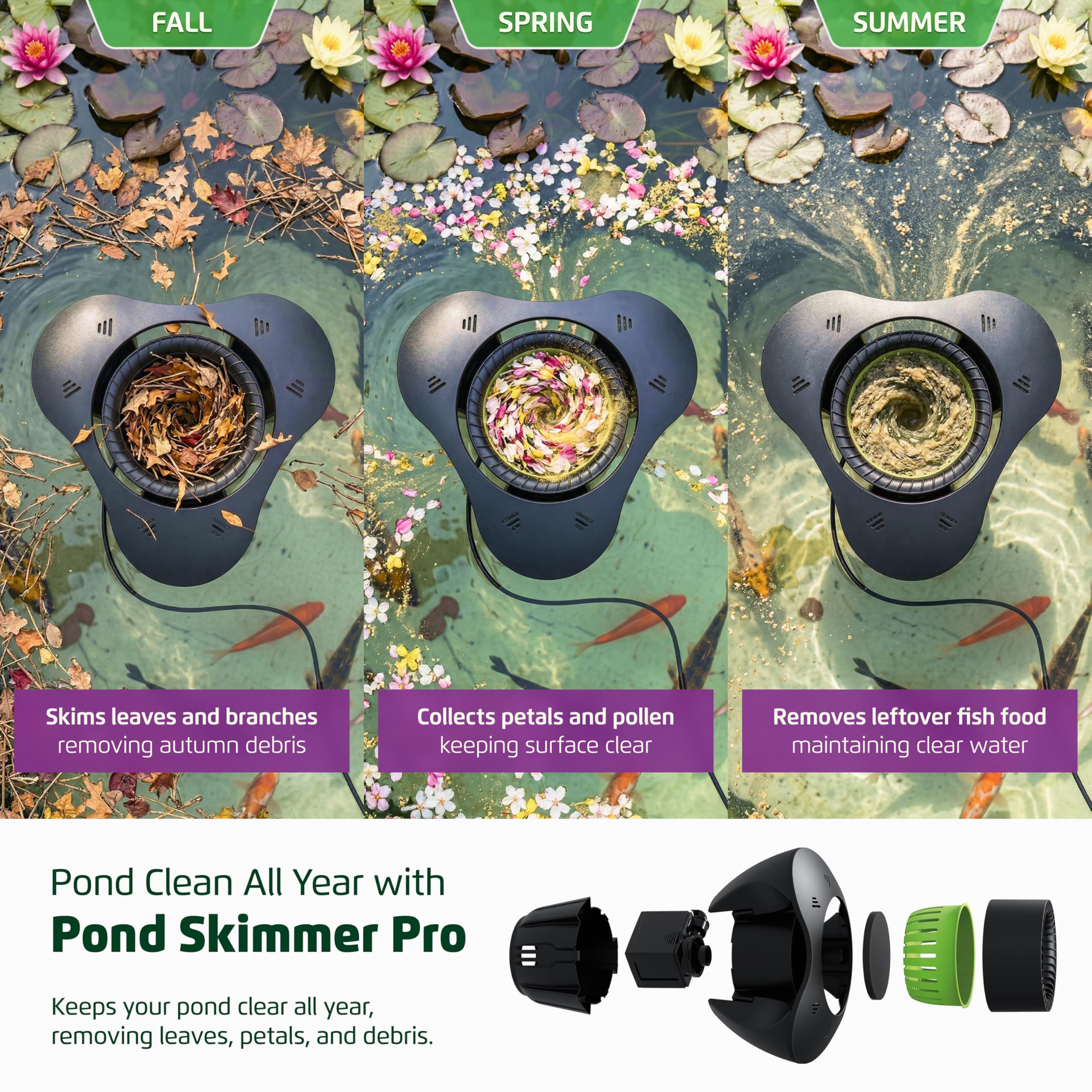 Revera Velda Skimmer pour bassins avec pompe PRO 30 W 40 m²