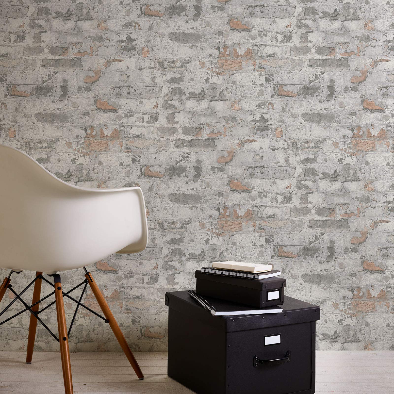 Papier peint brique & pierre BRICOFLOR Gris Anthracite Blanc 369292 SP14708