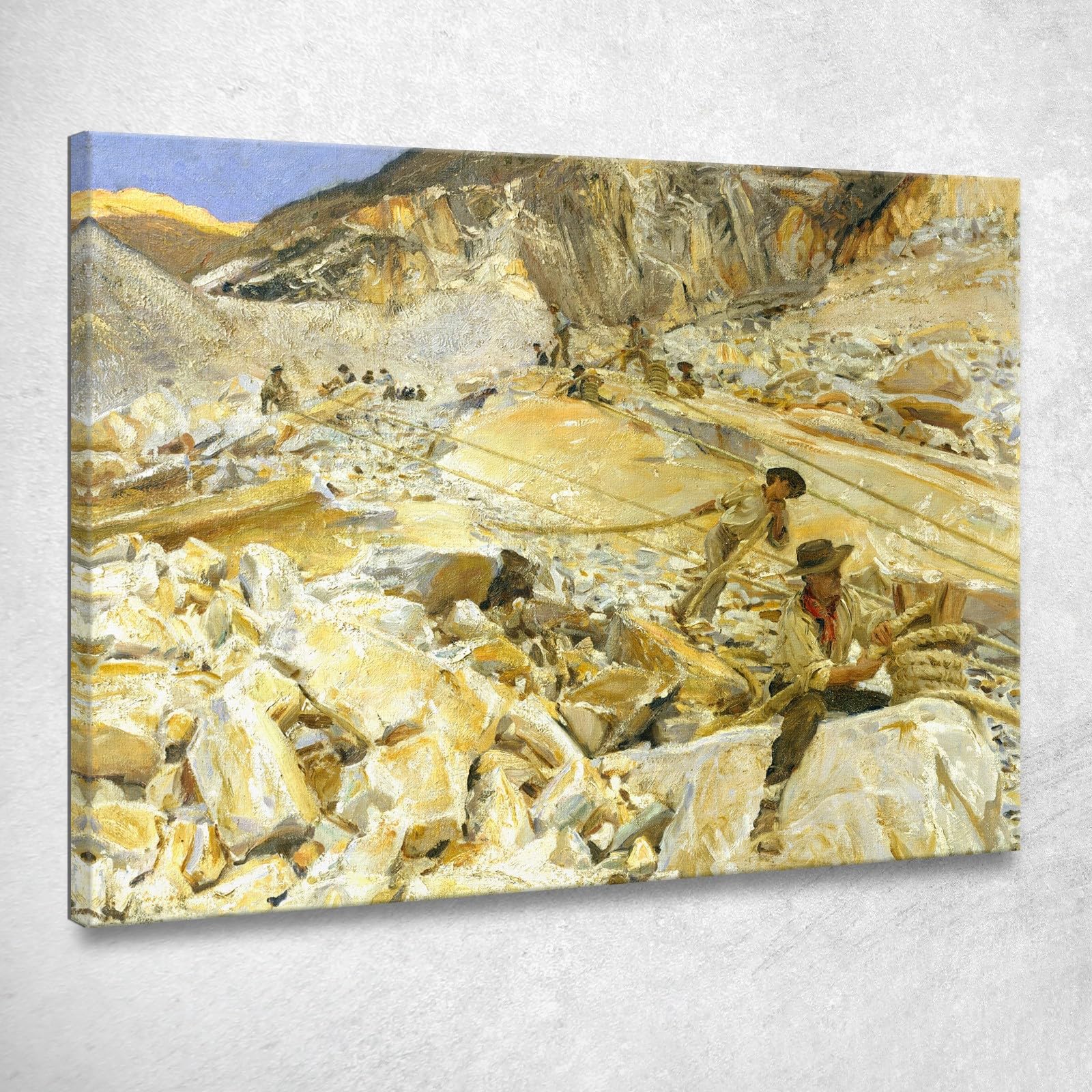 Trasporto del Marmo dalle Cave A Carrara John Singer Sargent, jss30 Quadro Stampato su Tela, 75x60 cm