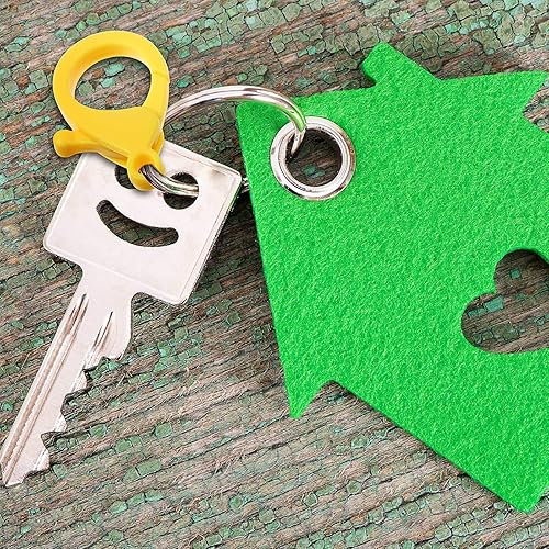 Miniatura 4 de Clips de plástico duro multicolor, cierres de pinza de langosta y anillos de salto abiertos, bonitos ganchos de cordón para llavero, anillo y