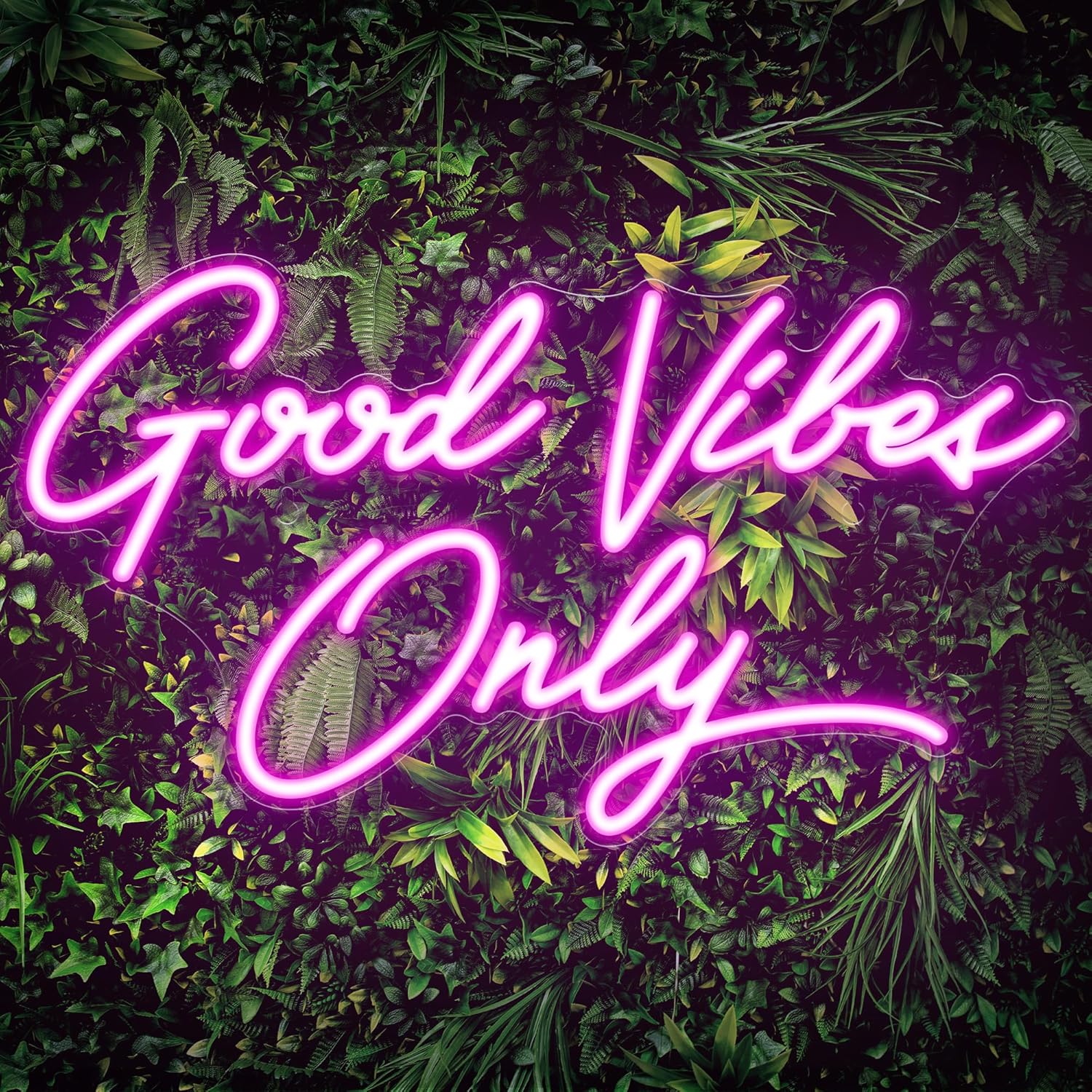 Kavaas Good Vibes Only Neon Signs for Wall Decor | Pink Good Vibes Only LED Sign for Bedroom, Party, Bar, Salon - Best Gifts for Birthday, Christmas