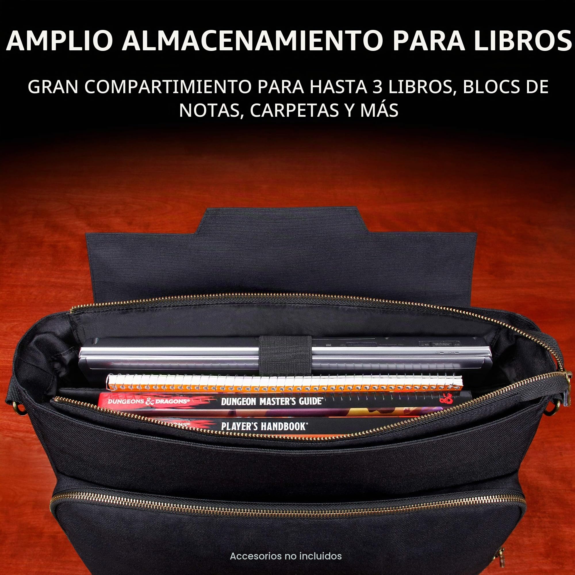 ENHANCE Bolsa de viaje para DND, bolsa compatible con Dungeons and Dragons, soporte para alfombrilla de batalla, bolsillos para dados y accesorios, lleva de 4 a 8 libros